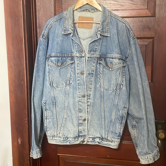 💙Vintage Levi Strauss& Co .Jean Jacket , Size Large Tall original rivited - Picture 1 of 10